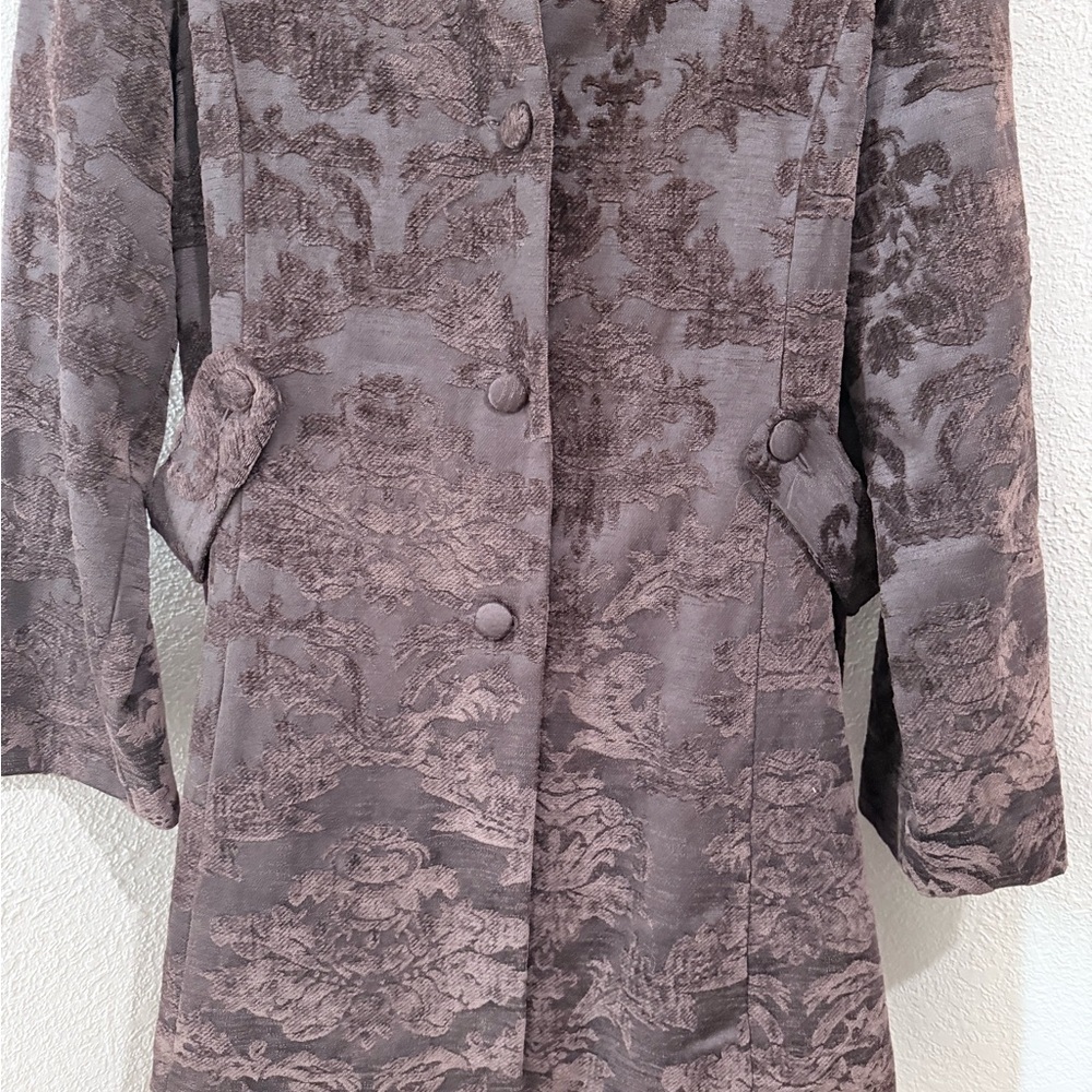 Vertigo Paris Brown Textured Jacquard Jacket - Picture 2 of 6